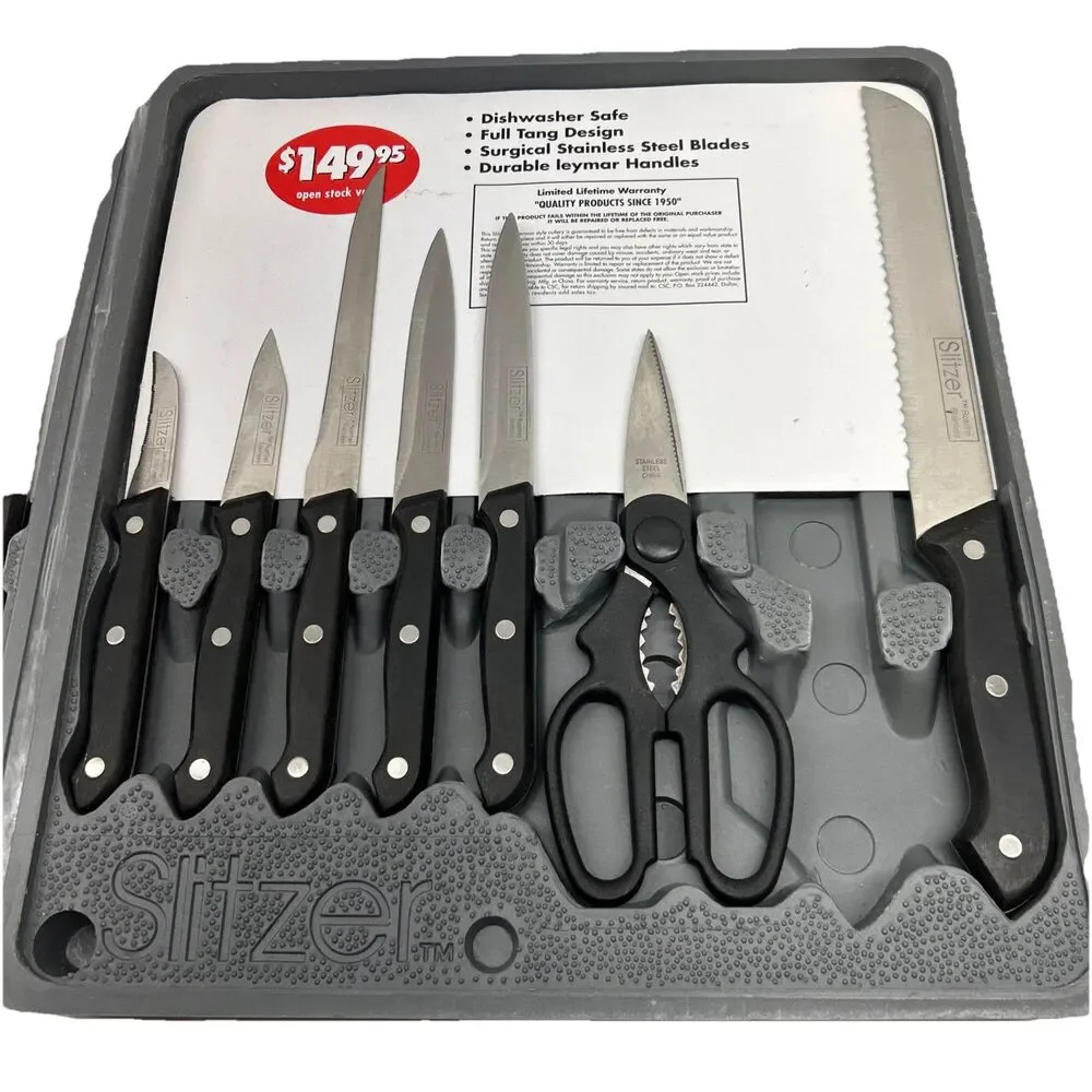 VINTAGE SLITZER 17 Piece Professional German Cutlery Knife Set - Missing 4 Items